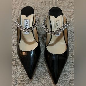Jimmy Choo Black Patent Leather Mules